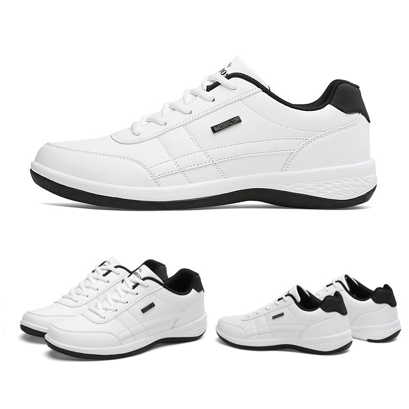 Leather Men Shoes Sneakers Trend Casual Shoe Breathable White