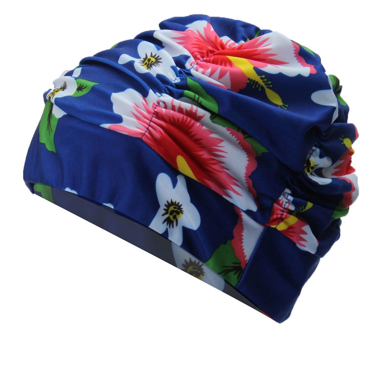 Swim Cap Elasticated For Long Hair Adult Women Men Flower Big Flower