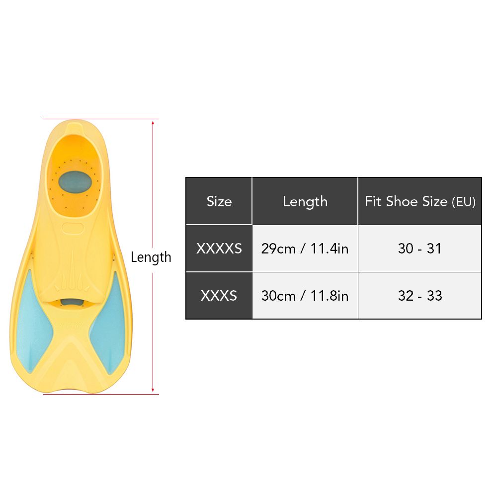 Kids Short Light Swim Fins Flippers For Swimming Snorkeling