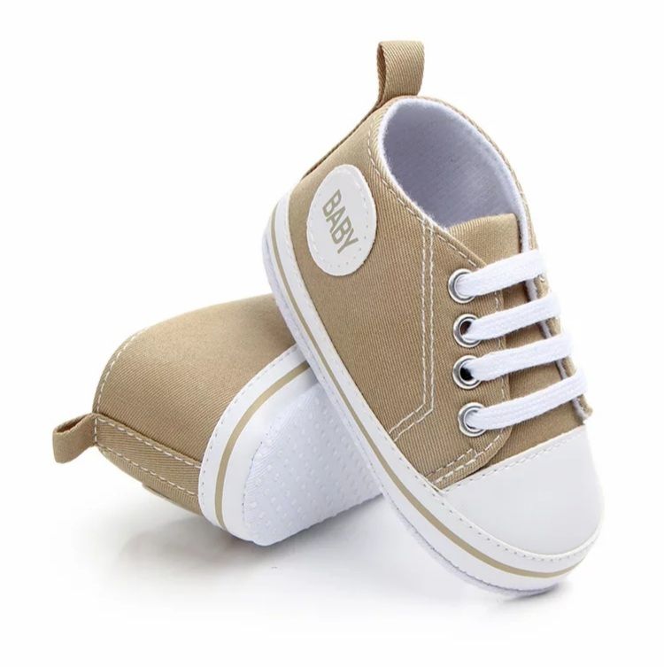 Unisex Newborn Baby Soft Soles Crib Sneakers - Khaki