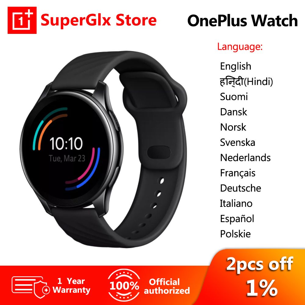 OnePlus Watch 4GB Smart Watch Blood Oxygen Up To 14 Days 1.39'' GPS OnePlus 9 9Pro 10 Pro Smartwatch(#Black)
