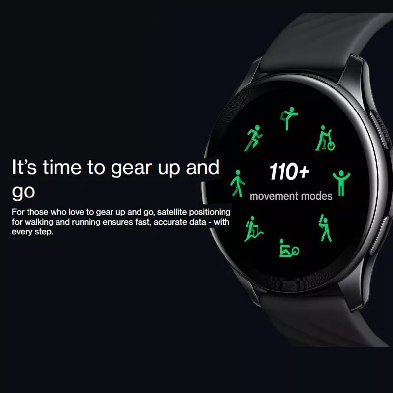 OnePlus Watch 4GB Smart Watch Blood Oxygen Up To 14 Days 1.39'' GPS OnePlus 9 9Pro 10 Pro Smartwatch(#Black)