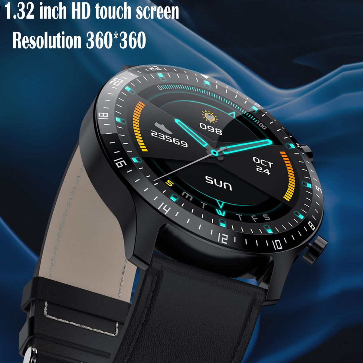 P32 HD Screen Smart Watch Men Full Touch Blood Pressure Heart Rate Monitor Women Fitness SmartWatch GT2 Waterproof IOS Android(#P32-Black)