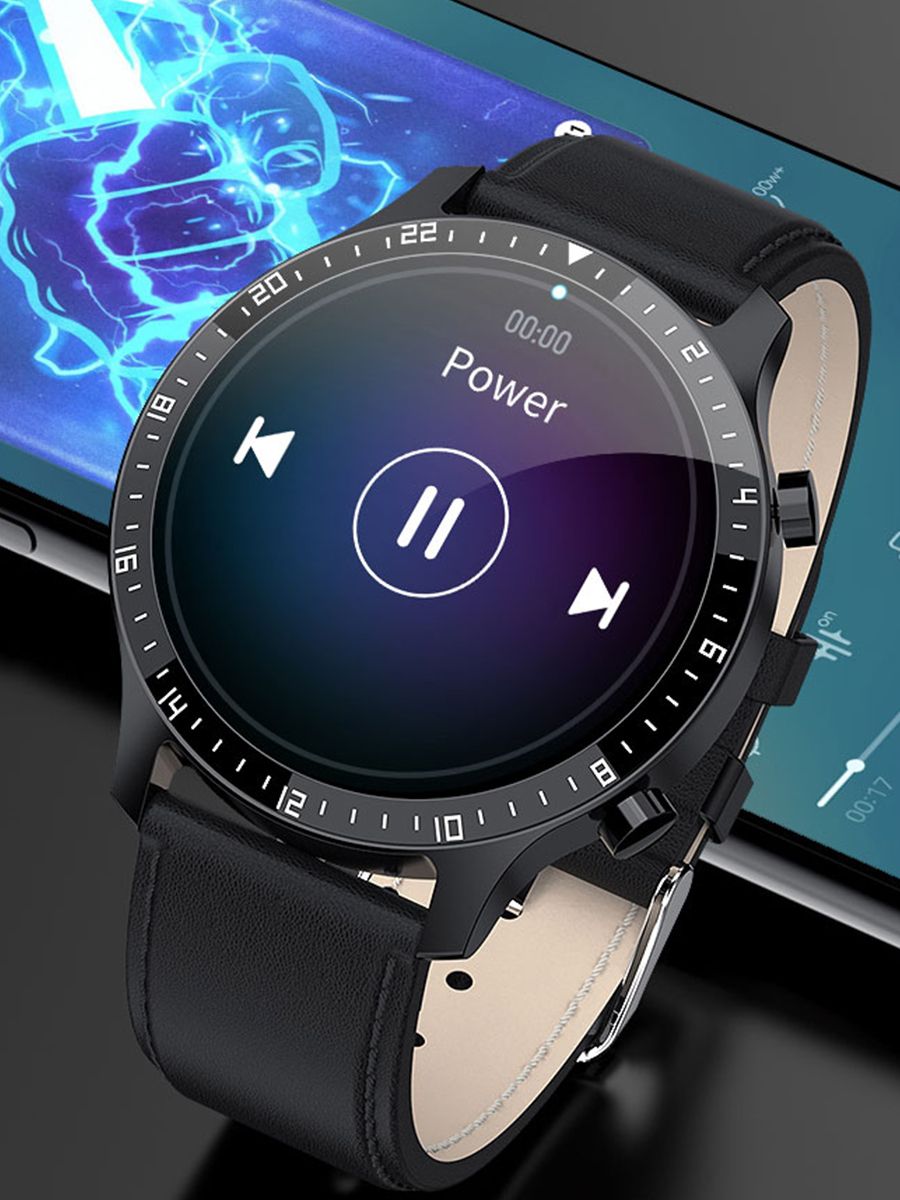 P32 HD Screen Smart Watch Men Full Touch Blood Pressure Heart Rate Monitor Women Fitness SmartWatch GT2 Waterproof IOS Android(#P32-Black)