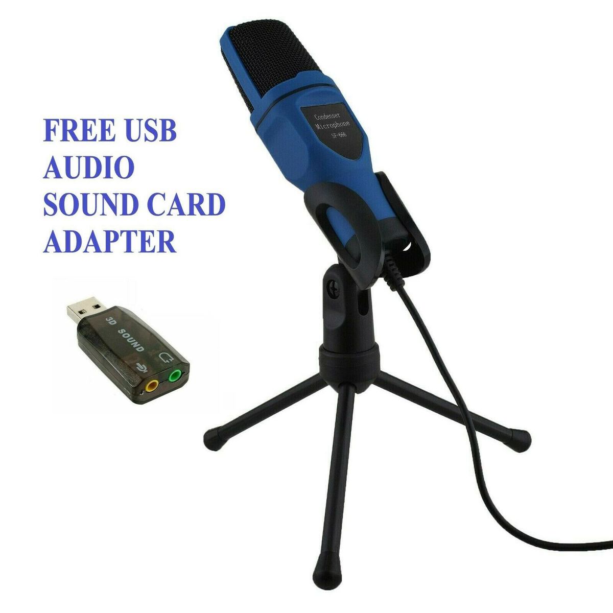 Professional Condenser Mic Sound Podcast Studio Microphone With Tripod
