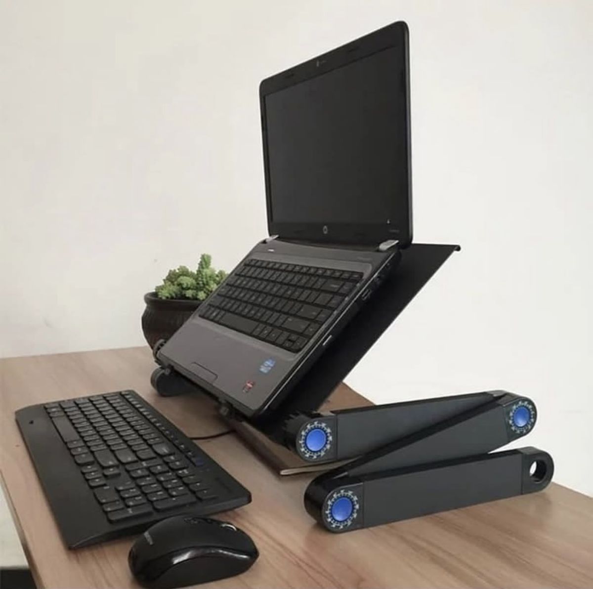 Universal Adjustable Laptop Table + Cooling Fan & Mouse Tray