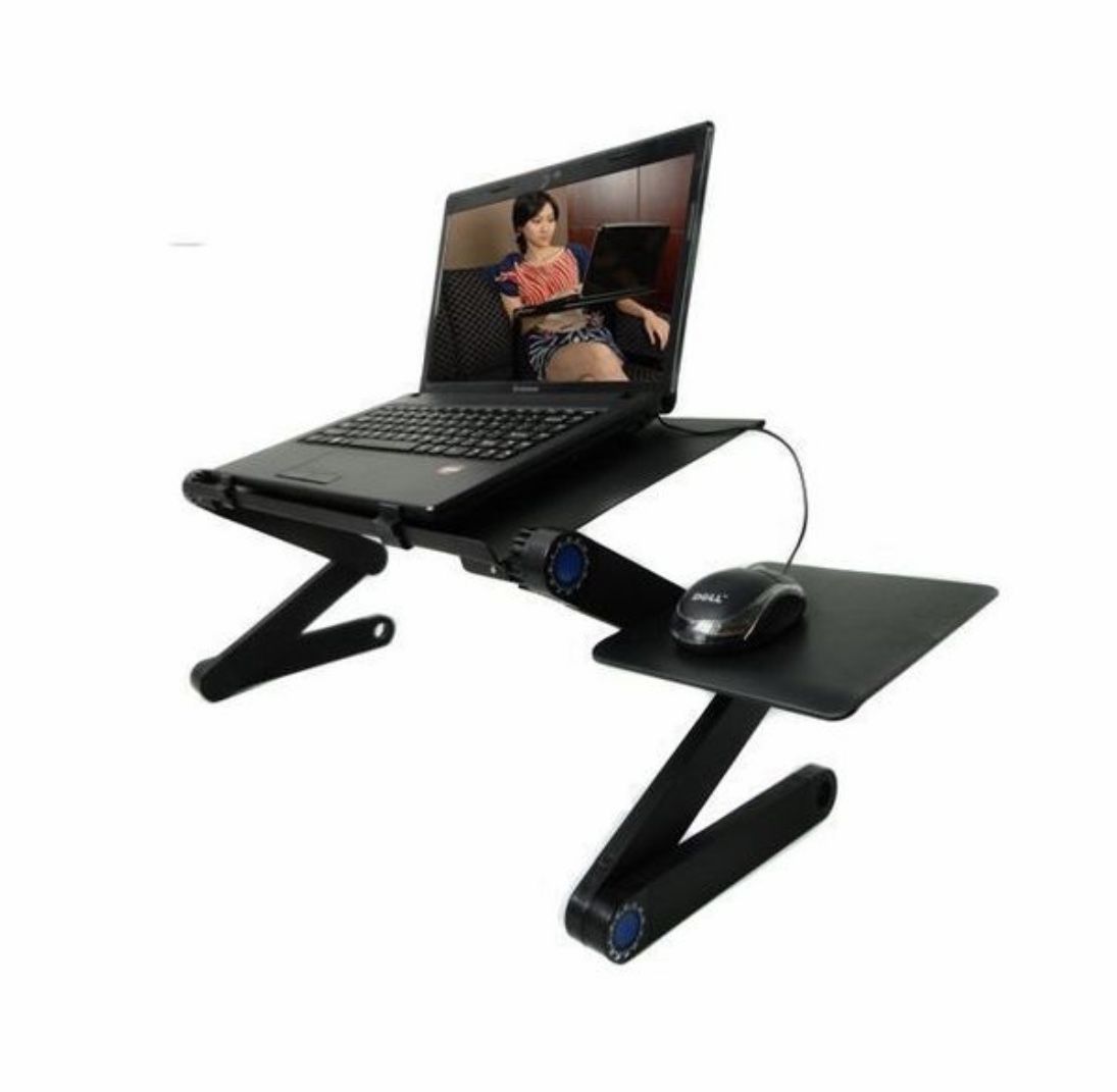 Universal Adjustable Laptop Table + Cooling Fan & Mouse Tray