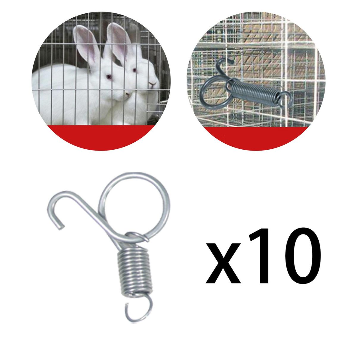 10 Packs Elastic Spring Latches Hooks For Bunnies Wire