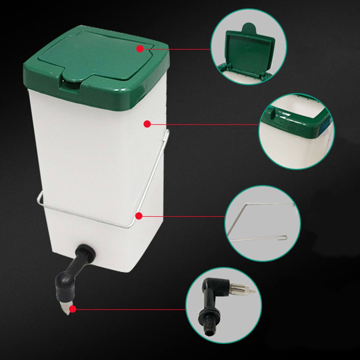 Leakproof Automatic Drinker Dispenser - Water Feeder  1L