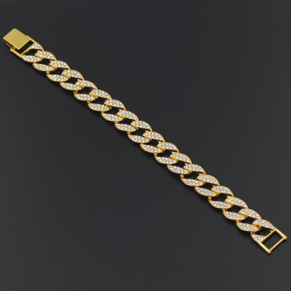 Mens Hip Hop Watch 9" Bracelet 28" Cuban Chain Necklace