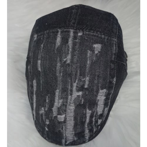 Vintage Flat Denim Caps  Black