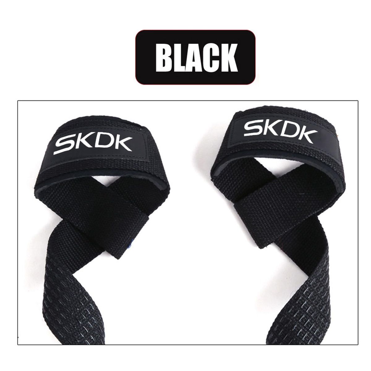 1 Pair Weight Lifting Straps Weight Lifting Wrist Support Straps Black