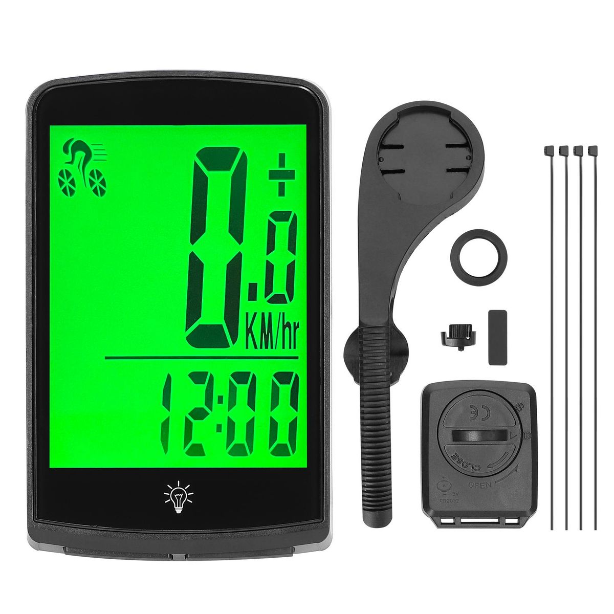 Wireless Bike Computer 3.3 Inch LED Digital Bicycle Speedometer Odometer Multifunction Cycling Computer Waterproof with Backlight Support Auto Wakeup Scan for Mountain Road Bike