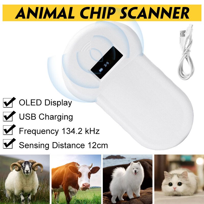 134.2khz Dog Scanner 12cm Reading Distance USB Charging Pet ID Reader