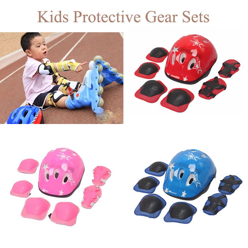6 Pcs 4-16 Years Kids Elbow Knee Pads Cycling Sports Safety