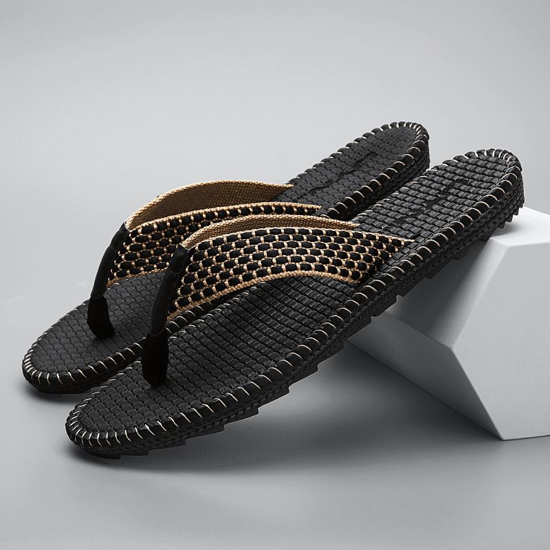 Luxury Gentleman Flip Flops Men Solid Color Sandals Summer Shoes New Arrival High-end Business Flat Slippers Male Indoor Or Outdoor Slides Grey