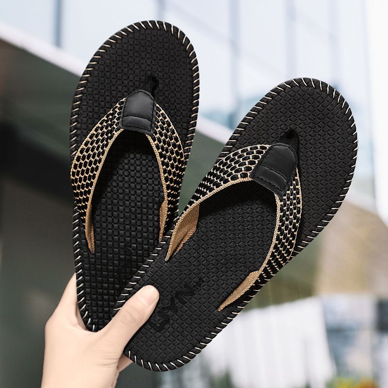 Luxury Gentleman Flip Flops Men Solid Color Sandals Summer Shoes New Arrival High-end Business Flat Slippers Male Indoor Or Outdoor Slides Grey