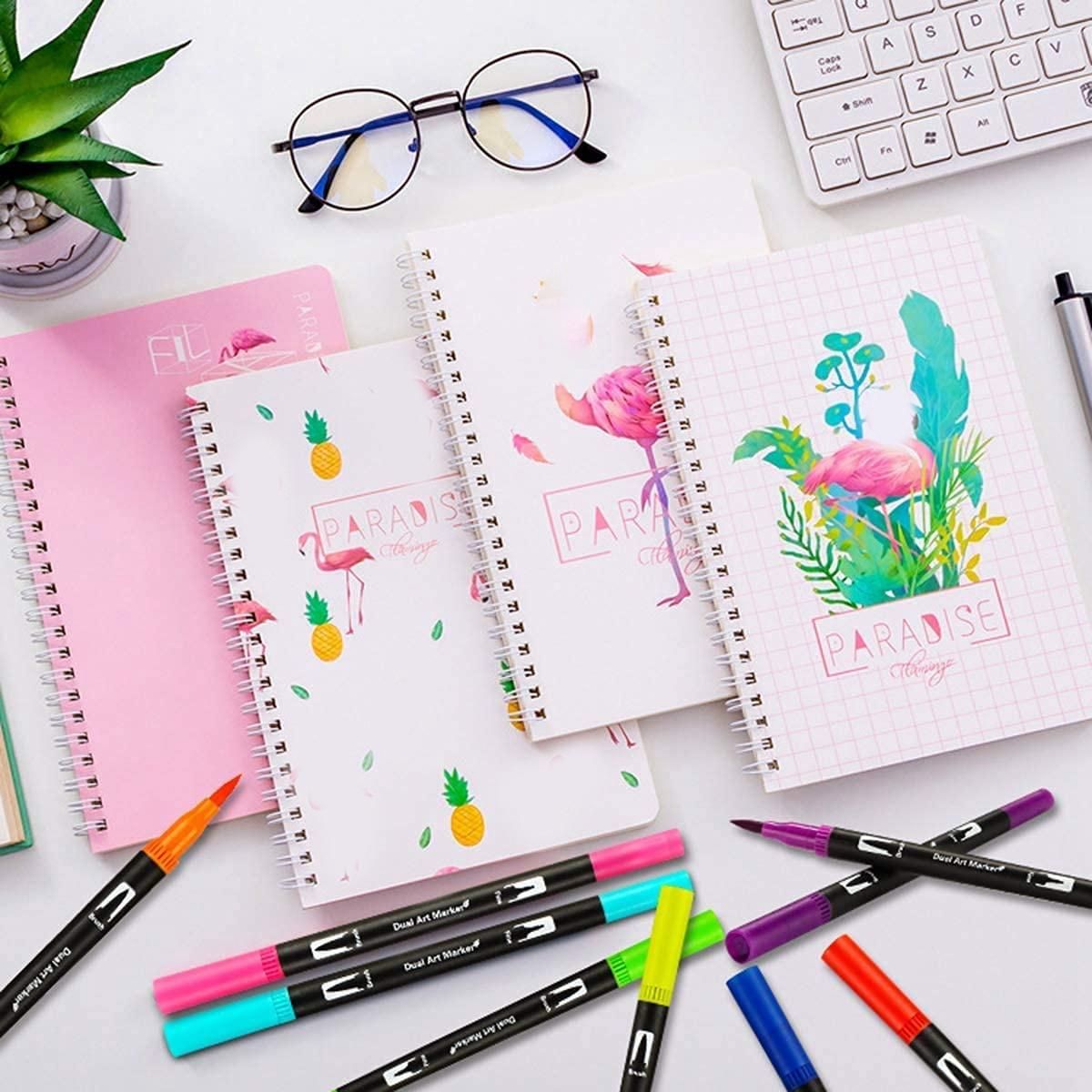 Colouring Pens 24 Colours Dual Brush Pens Felt Tip Pens Art Markers Drawing, Painting, Calligraphy, Colouring Books