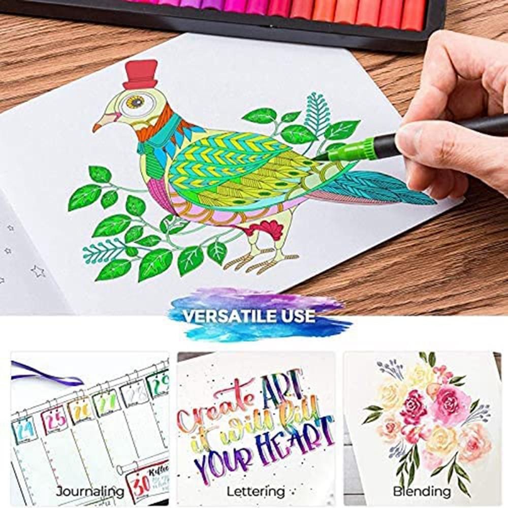 Colouring Pens 24 Colours Dual Brush Pens Felt Tip Pens Art Markers Drawing, Painting, Calligraphy, Colouring Books