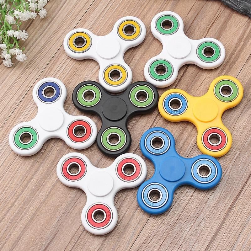 Hand Spinner Tri Fidget Ceramic Ball Desk Toy Gyro Spinner EDC Stocking Stuffer Kids Adult White+Red Multicolor