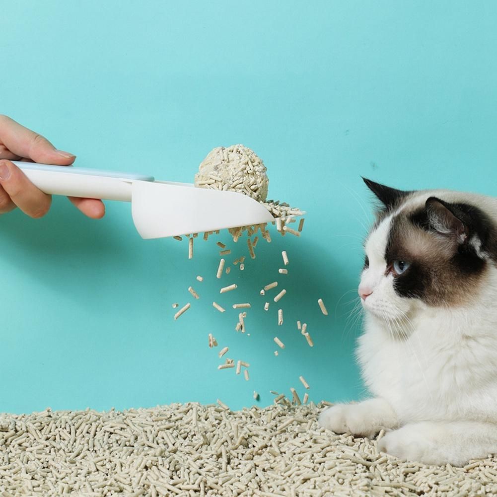 Cat Litter Shovel Plastic Cats Poop Scoop with Base Pet Cleanning Tool Cat Toilet Litter Box Cleaner Shovel Green
