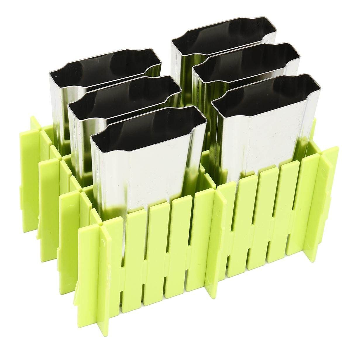 6 Mould Stainless Steel Mold Ice Lolly Popsicle Ice Holder Commercial 6 Beans   Plastic Rack