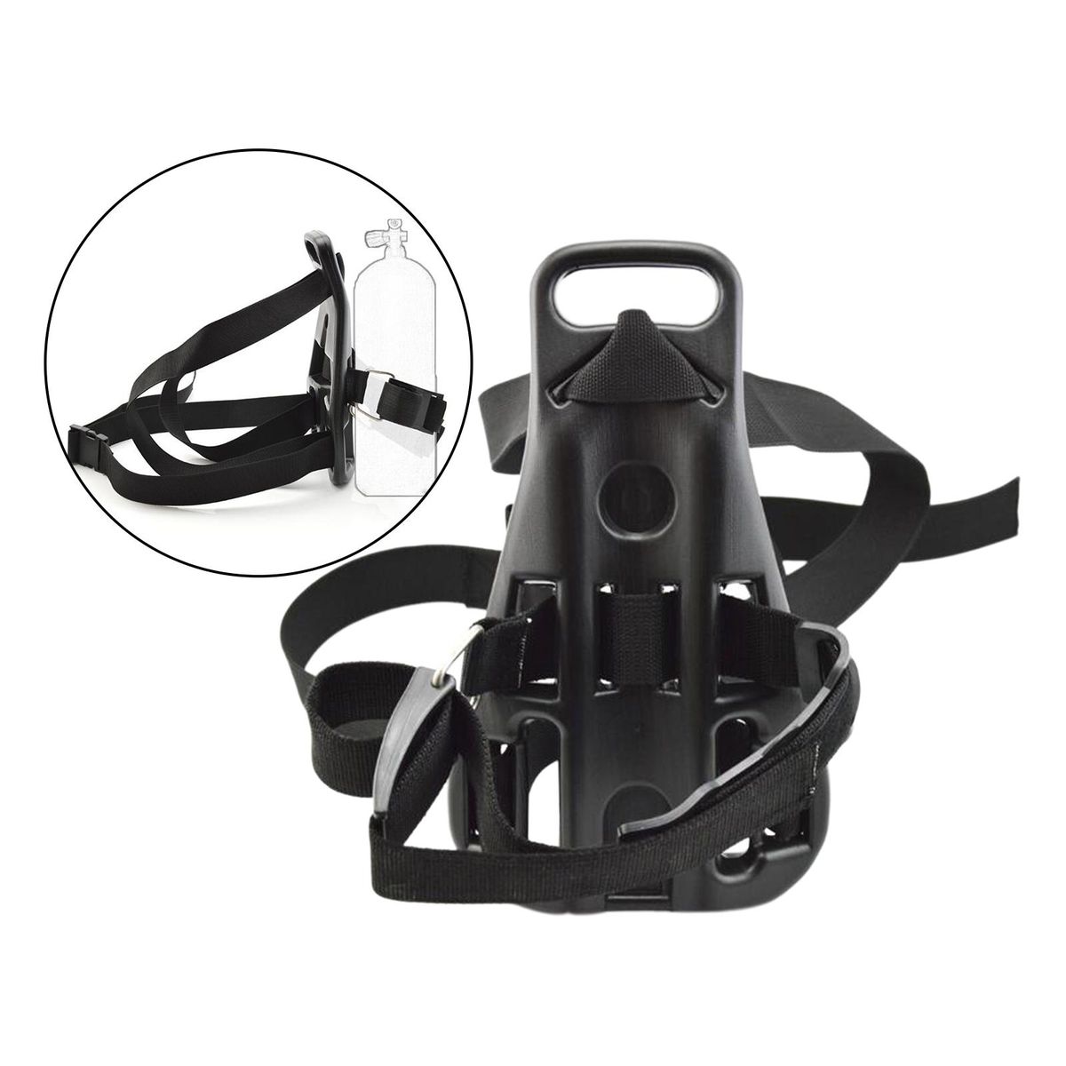 Scuba Diving Oxygen Tank Backpack Gas Cylinder Bracket Holder Black