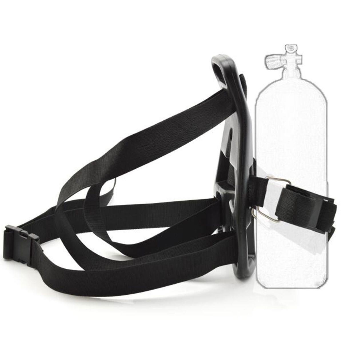 Scuba Diving Oxygen Tank Backpack Gas Cylinder Bracket Holder Black