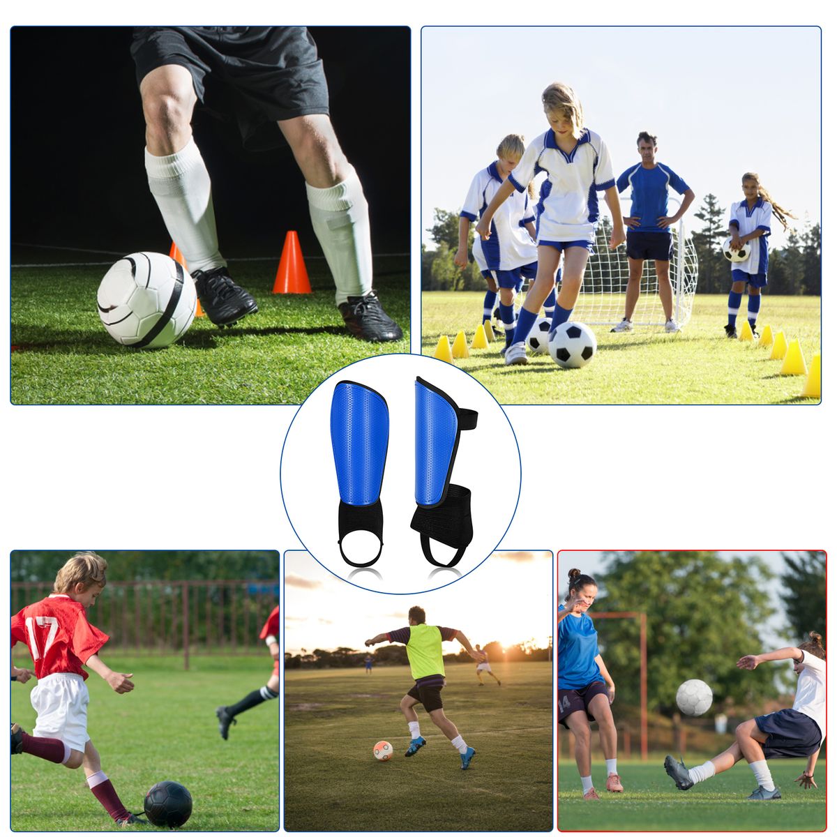 Soccer Shin Guard With Ankle Protector And Adjustable