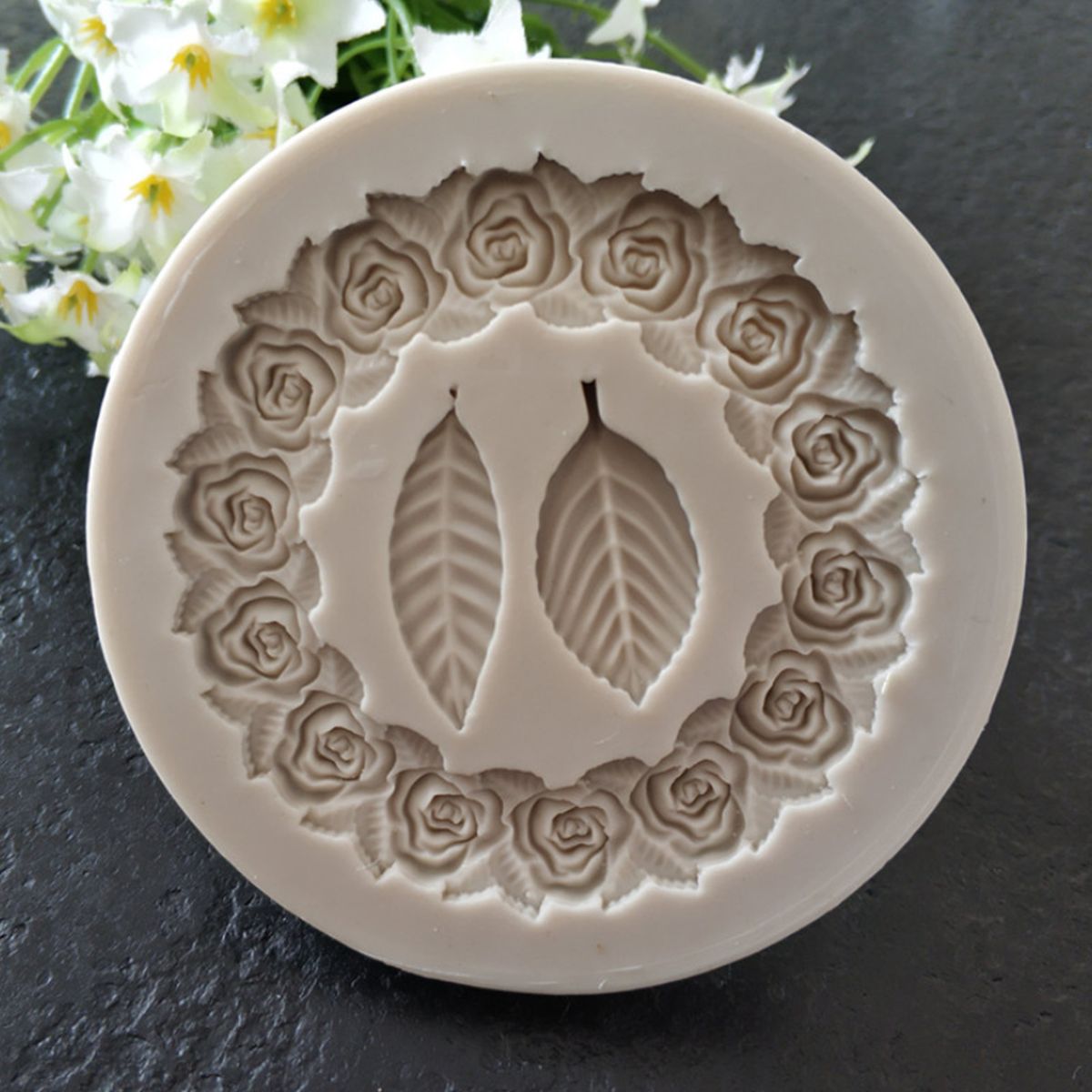 Wreath Leaf Silicone Liquid Mold Kitchen Cake Chocolate DIY