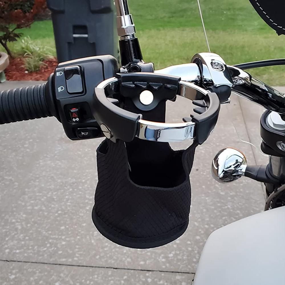 Motorcycle Cup Holder Beverage Drink Can Handlebar Mount 360° Rotation Universal Water Bottle Holder for Motorcycle ATV UTV Kayak Marine Boat 7/8in to 1 1/4in Handlebar