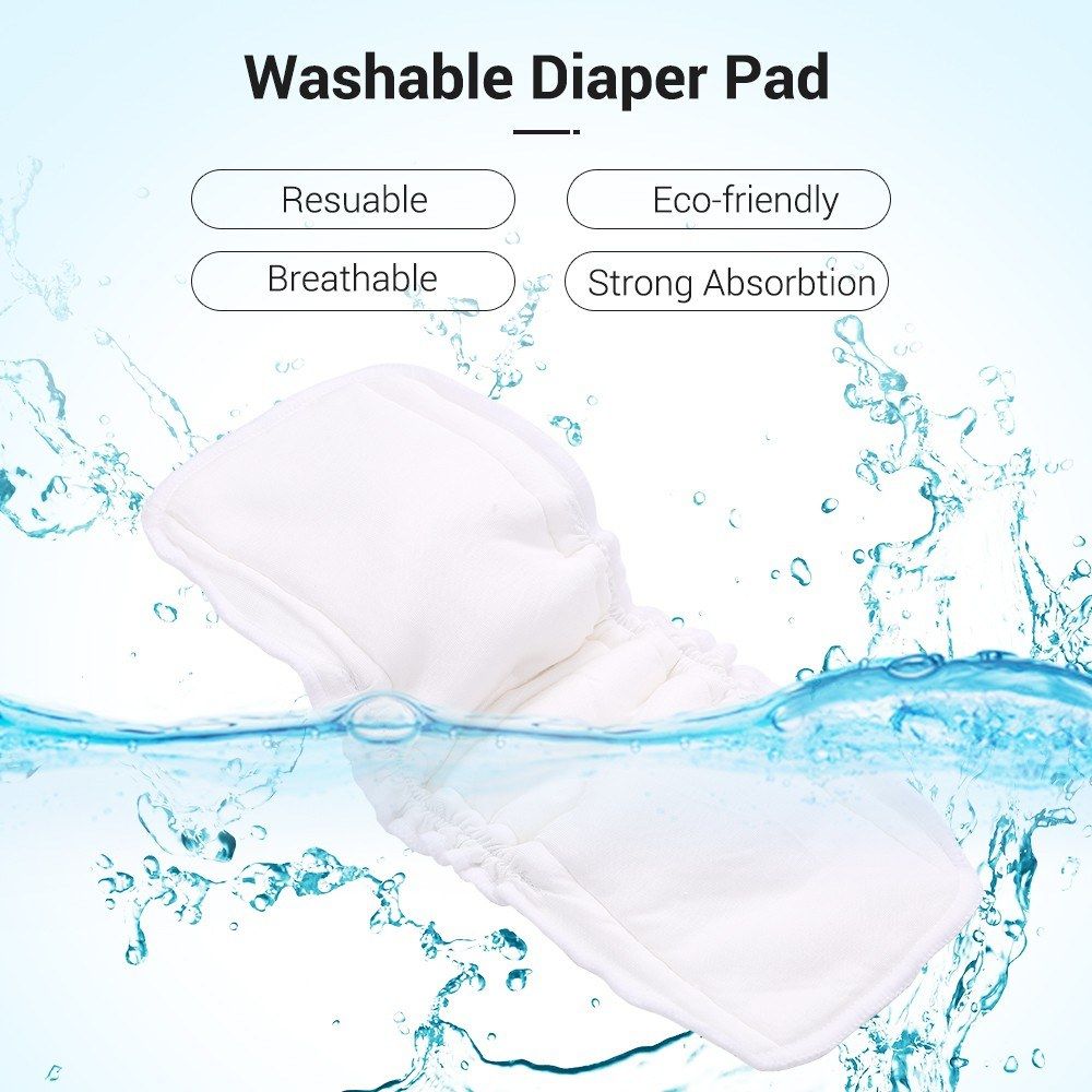 Washable Diaper Pad Pack Of 5 Bamboo Cotton Changing Pads