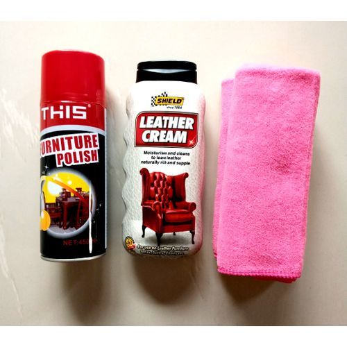 Furniture Polish & Leather Cream + Free 2x Absorbent Towel