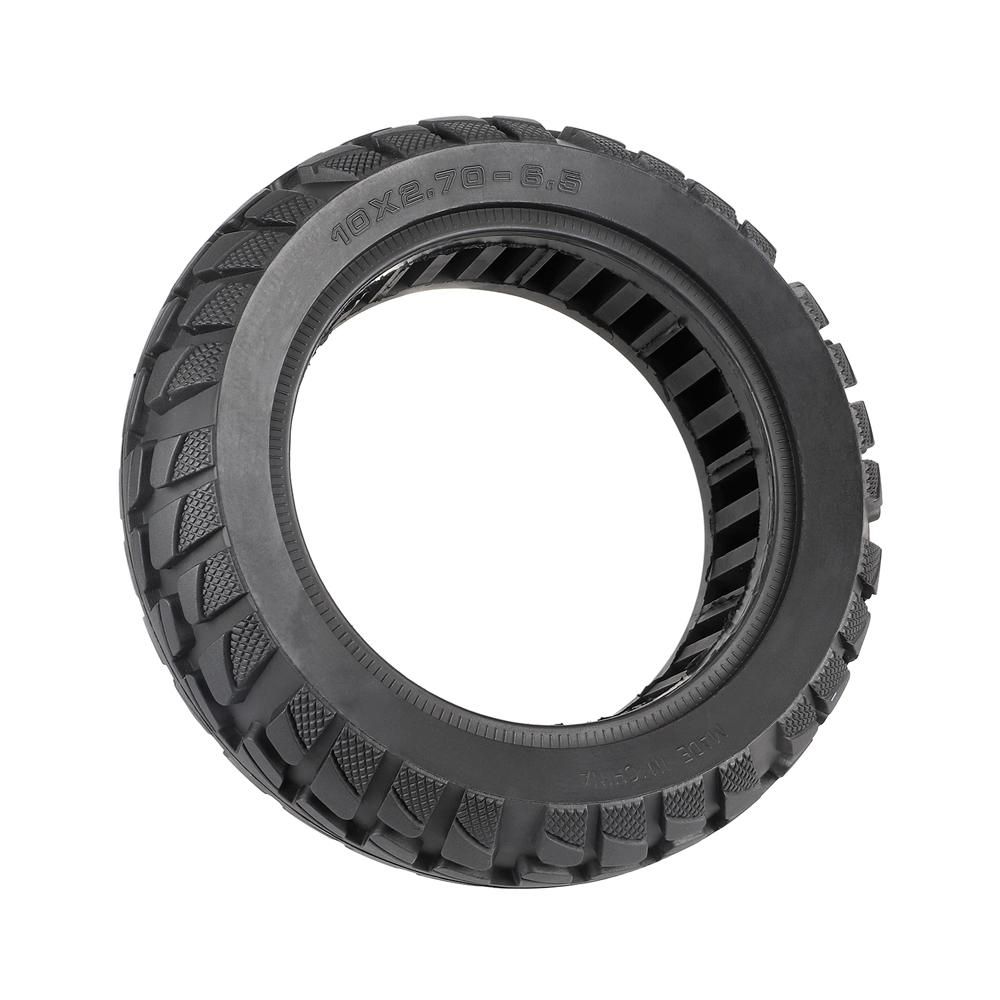 10x2.7-6.5 Solid Tire 10 Inch Electric Scooter Explosion-Proof Tubeless Tire Front/Rear Off-Road Tire Inner Hollow Non-Pneumatic Tire