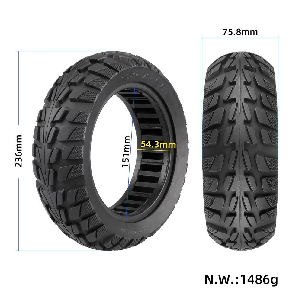 10x2.7-6.5 Solid Tire 10 Inch Electric Scooter Explosion-Proof Tubeless Tire Front/Rear Off-Road Tire Inner Hollow Non-Pneumatic Tire