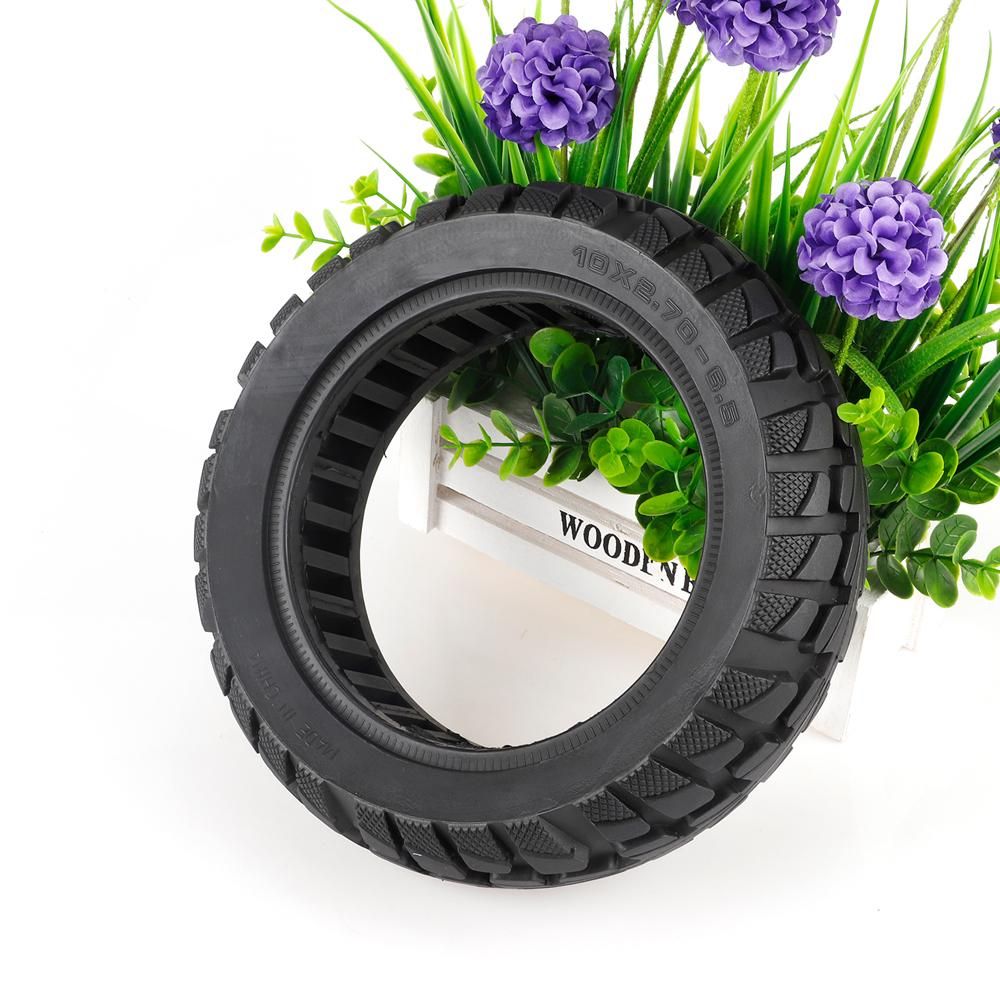 10x2.7-6.5 Solid Tire 10 Inch Electric Scooter Explosion-Proof Tubeless Tire Front/Rear Off-Road Tire Inner Hollow Non-Pneumatic Tire