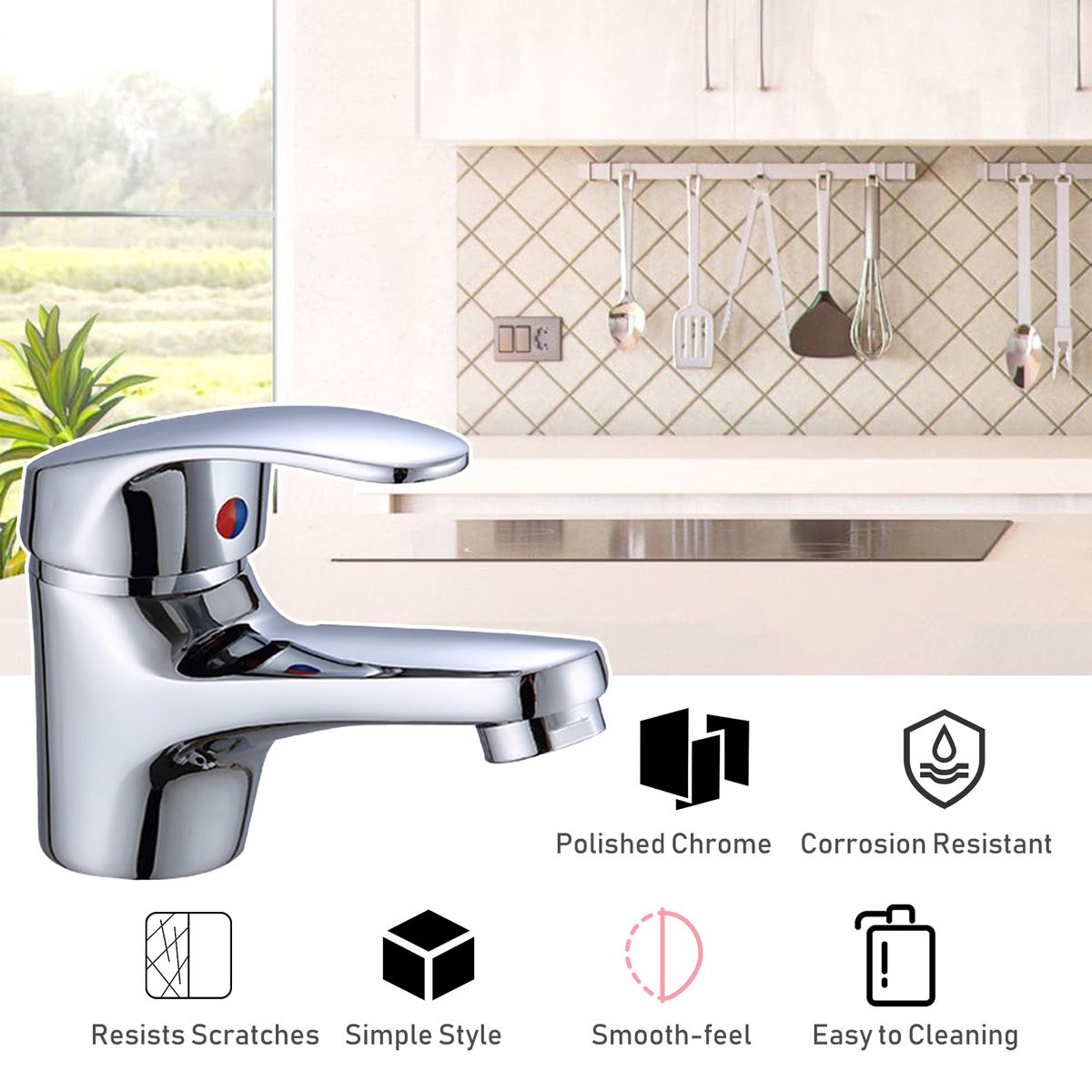 Bathroom Sink Faucet Single Handle Brass Kitchen Basin