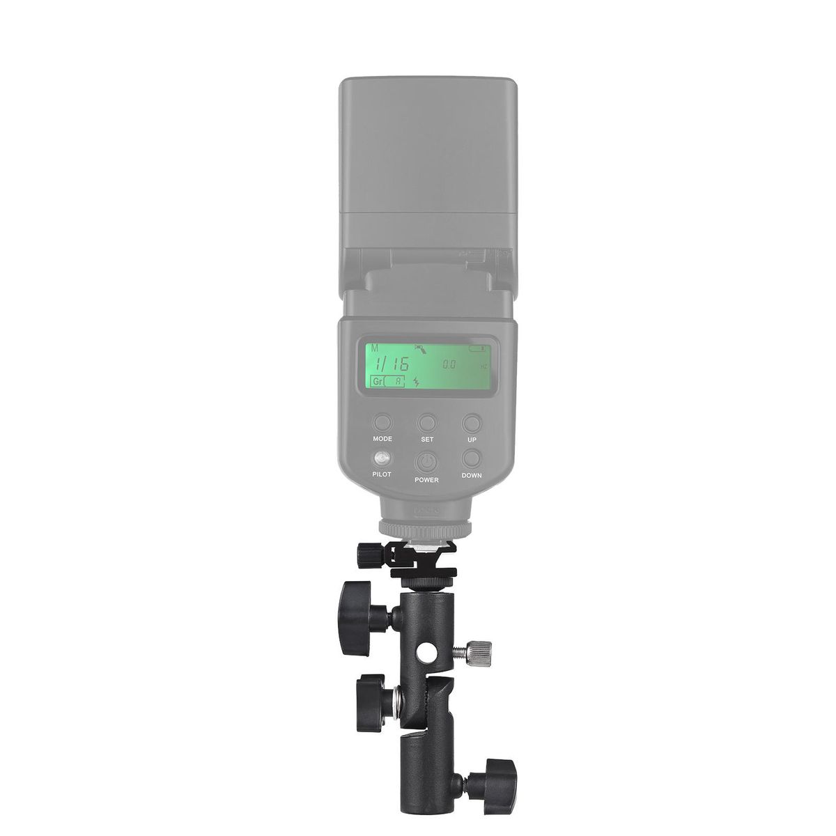 Camera Flash Mount Speedlite Swivel Bracket Flash Stand Bracket with Cold Shoe Mount 1/4 Inch & 3/8 Inch Screw Hole Umbrella Mount Holder Flash Light Accessories