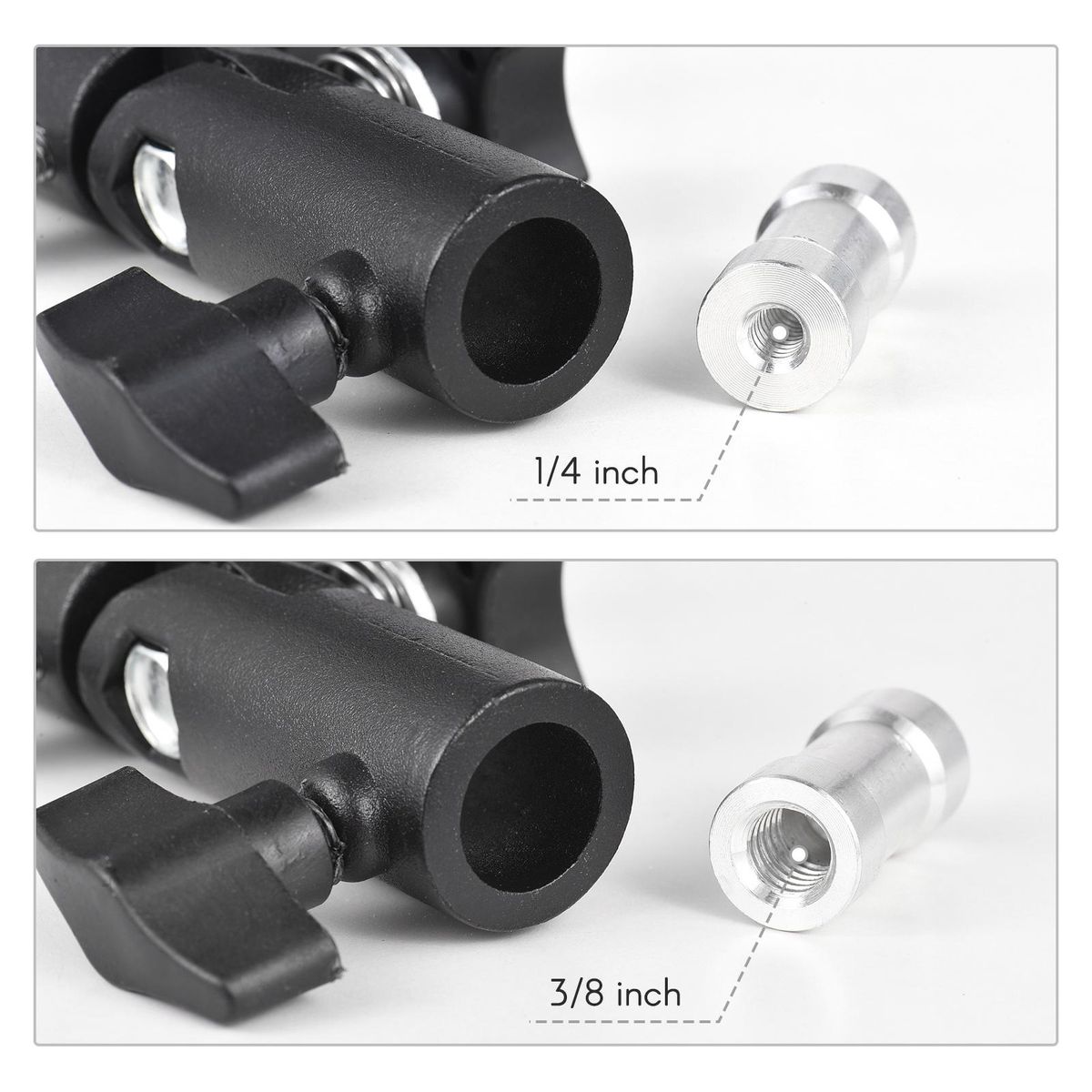 Camera Flash Mount Speedlite Swivel Bracket Flash Stand Bracket with Cold Shoe Mount 1/4 Inch & 3/8 Inch Screw Hole Umbrella Mount Holder Flash Light Accessories