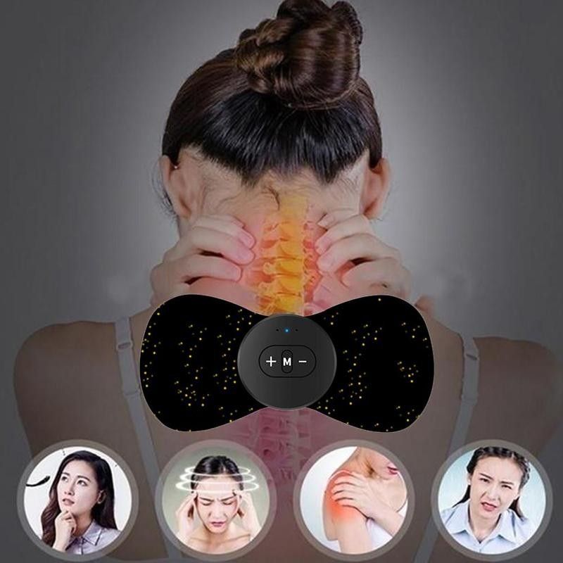 Cervical Massager Relaxation Patch Remote Massage Neck Shoulder Electric Physiotherapy Mini Muscle Instrument Control Vibration
