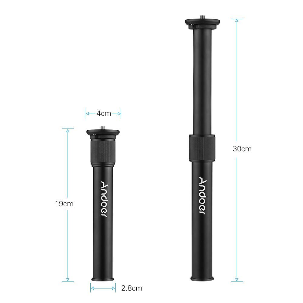 Andoer 2-Section Aluminum Alloy Tripod Center Column Shaft Extension Tube