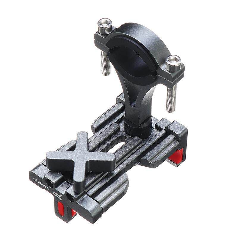 Bike Bicycle Motorcycle Mount Phone Holder Stand Aluminum Waterproof Adjustable SJJ-291D Titanium Color