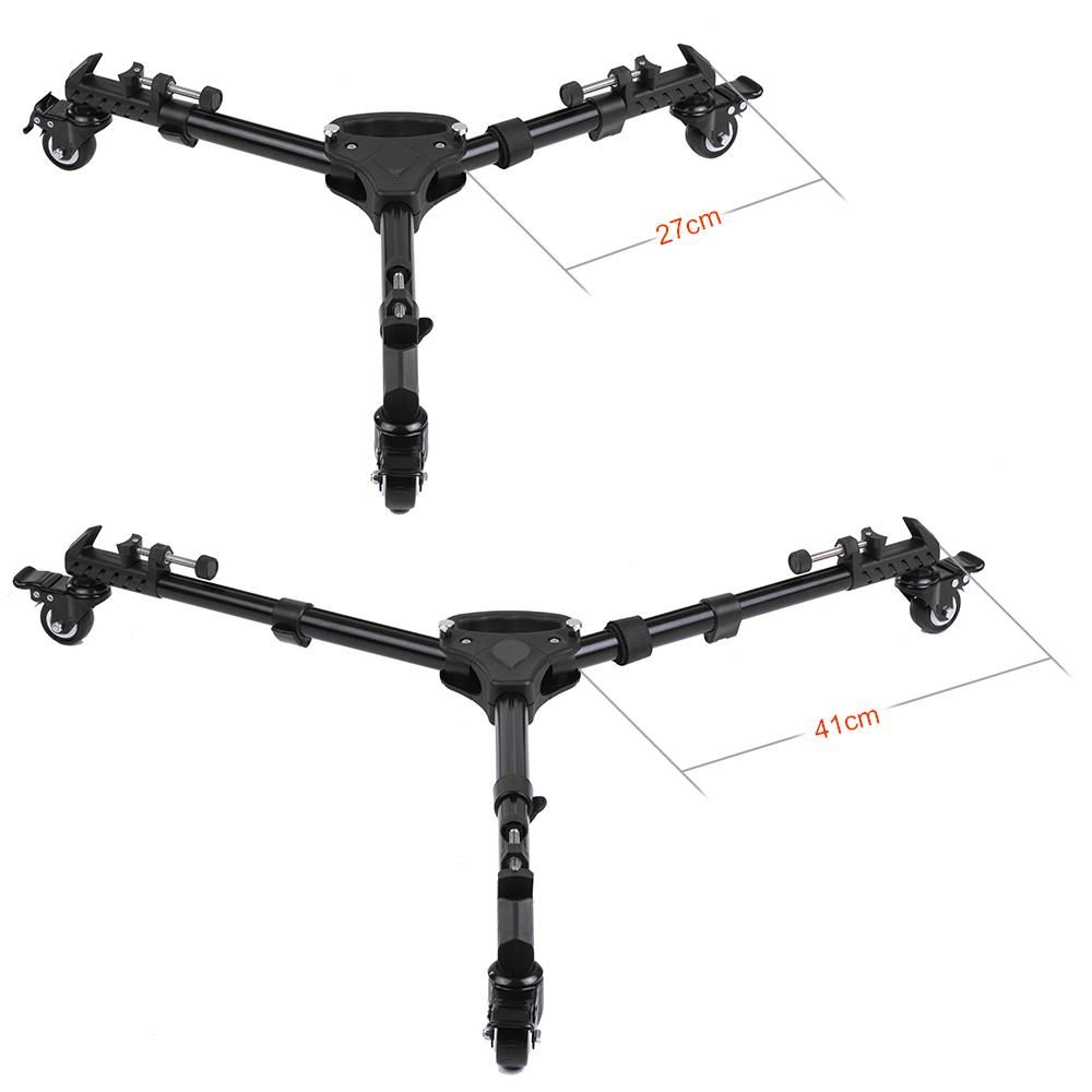VX-600 Pro 3 Tripod Wheels Pulley Universal Folding Camera Tripod Dolly Base Stand w/ Nylon Carrying Bag Max. Load 20Kg