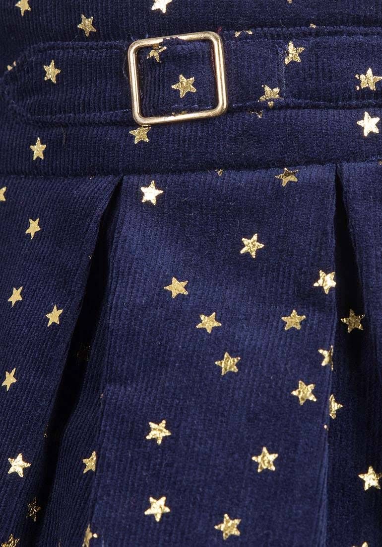 Girls Shimmering Dotted Net Underlay Skirt - Blue