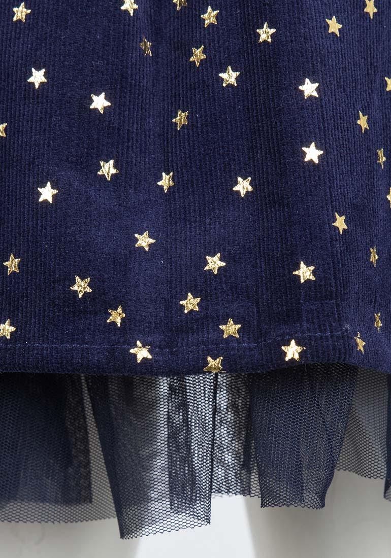 Girls Shimmering Dotted Net Underlay Skirt - Blue