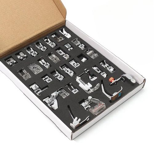 High Quality 32 Pieces Presser Foot Set + Low & High Shank Snap On Adapters / Holders