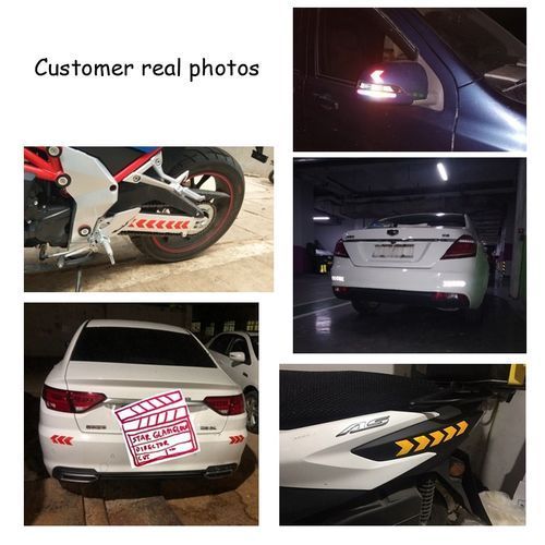 10Pcs Car Reflector Sticker Safety Warning Reflective