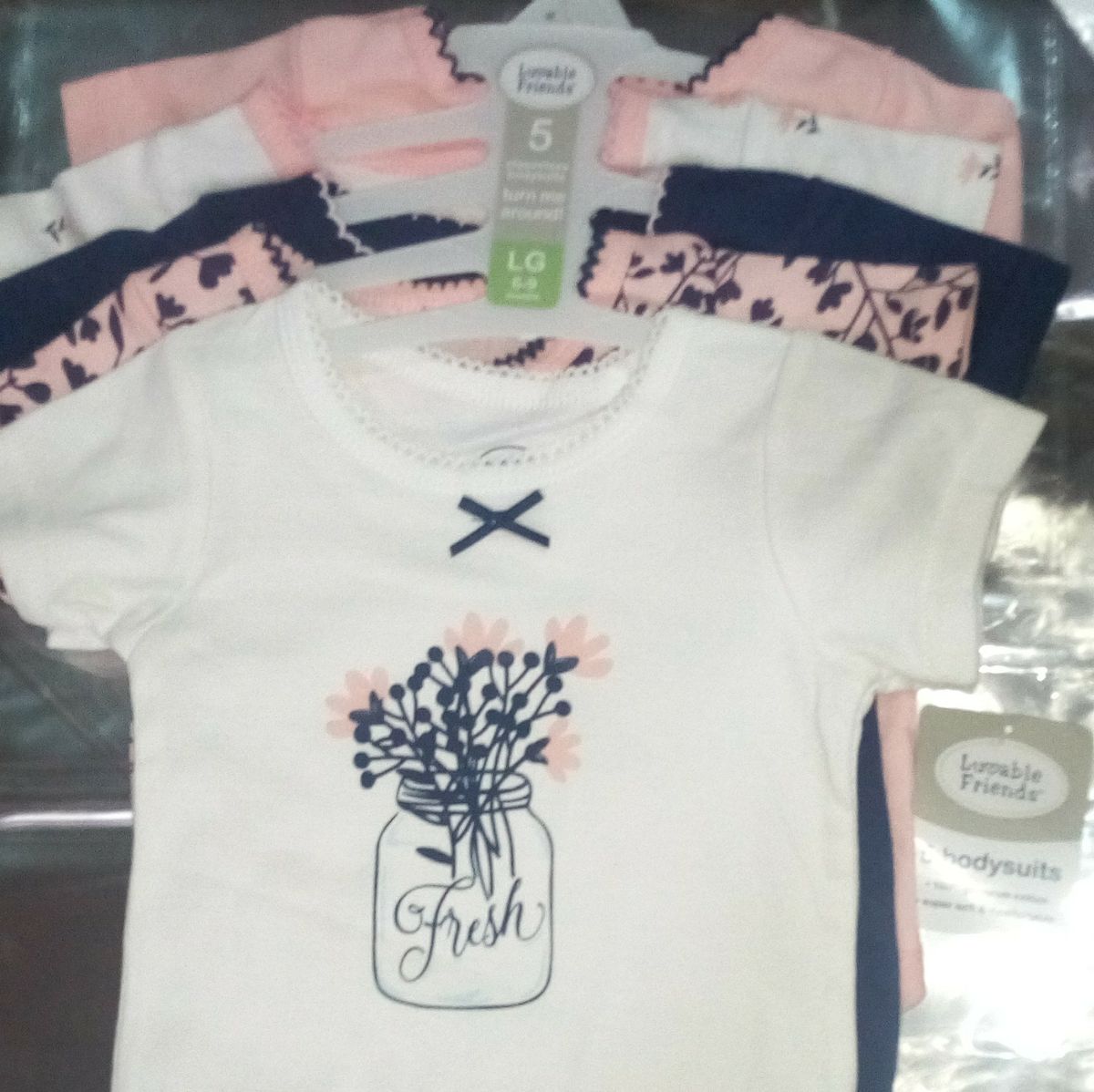Girls  Body Suit Gift Set Of 5 - Pink Variant
