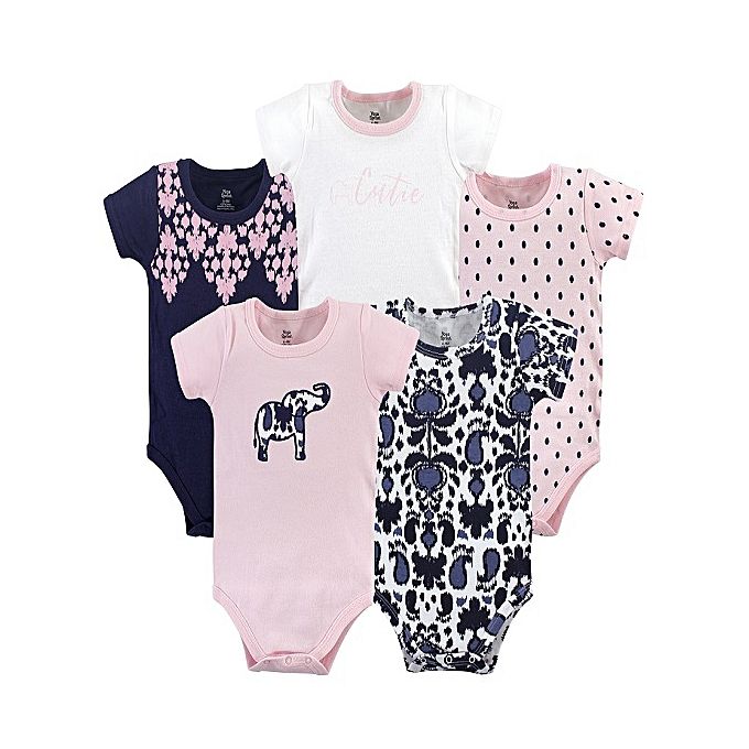Girls  Body Suit Gift Set Of 5 - Pink Variant