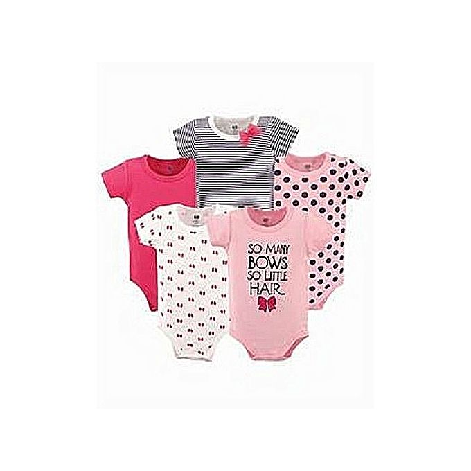 Girls  Body Suit Gift Set Of 5 - Pink Variant